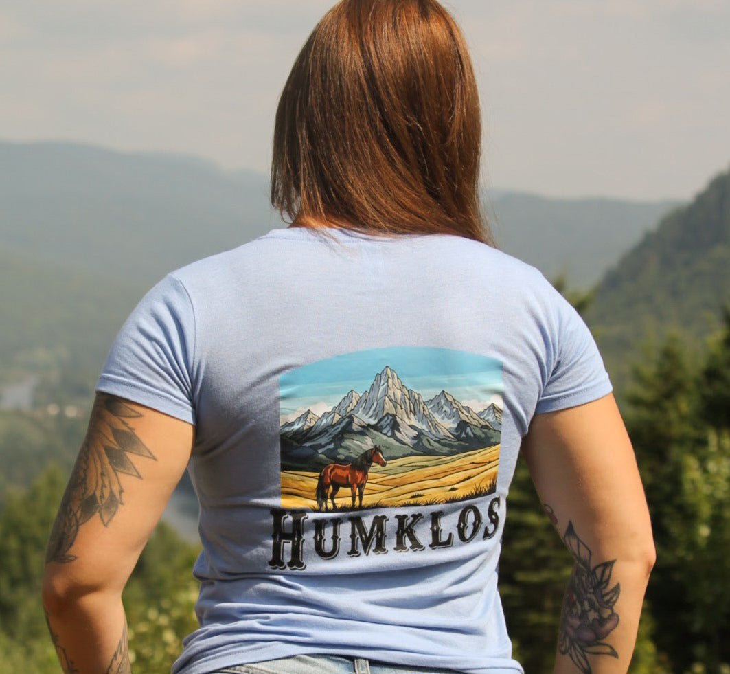 T-shirt femme, bleu cheval