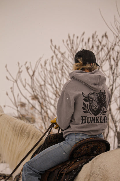 Hoodie gris cheval et vache